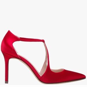 NINA RED SATIN HIGH-HEEL PUMPS SZ 9.5 WOMENS NWOT